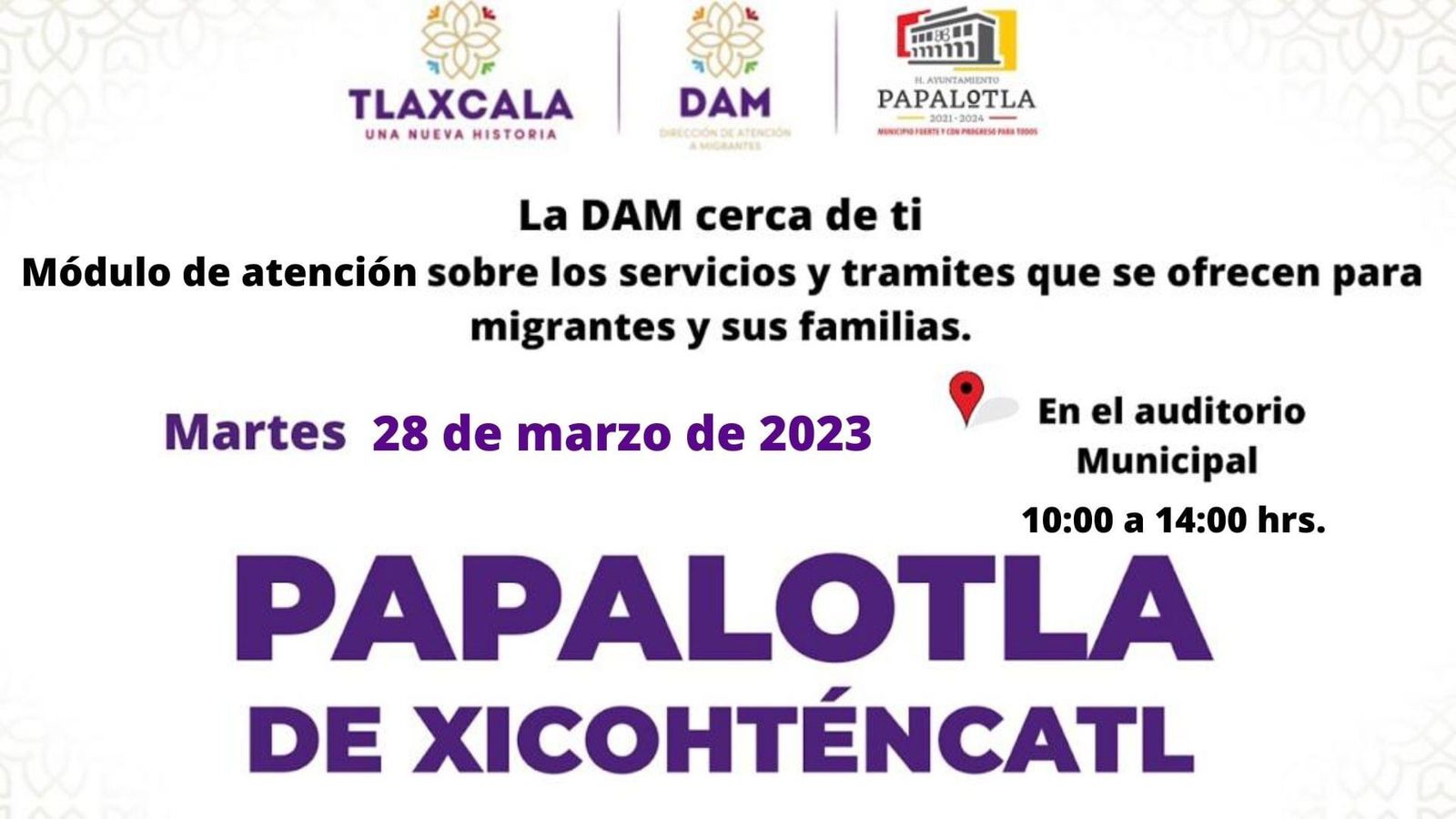 Instalarán en Papalotla módulo de atención para migrantes y sus familias
